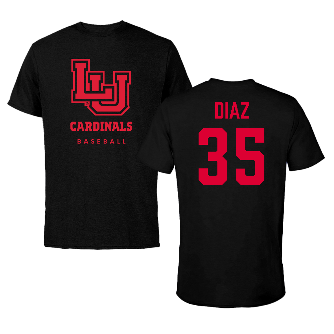 Lamar University Baseball Black Cardinal Tee - #35 Cam Diaz