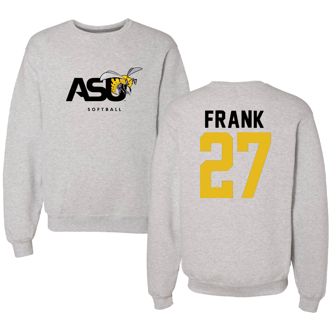 Alabama State University Softball Light Gray Crewneck - #27 Ayana Frank