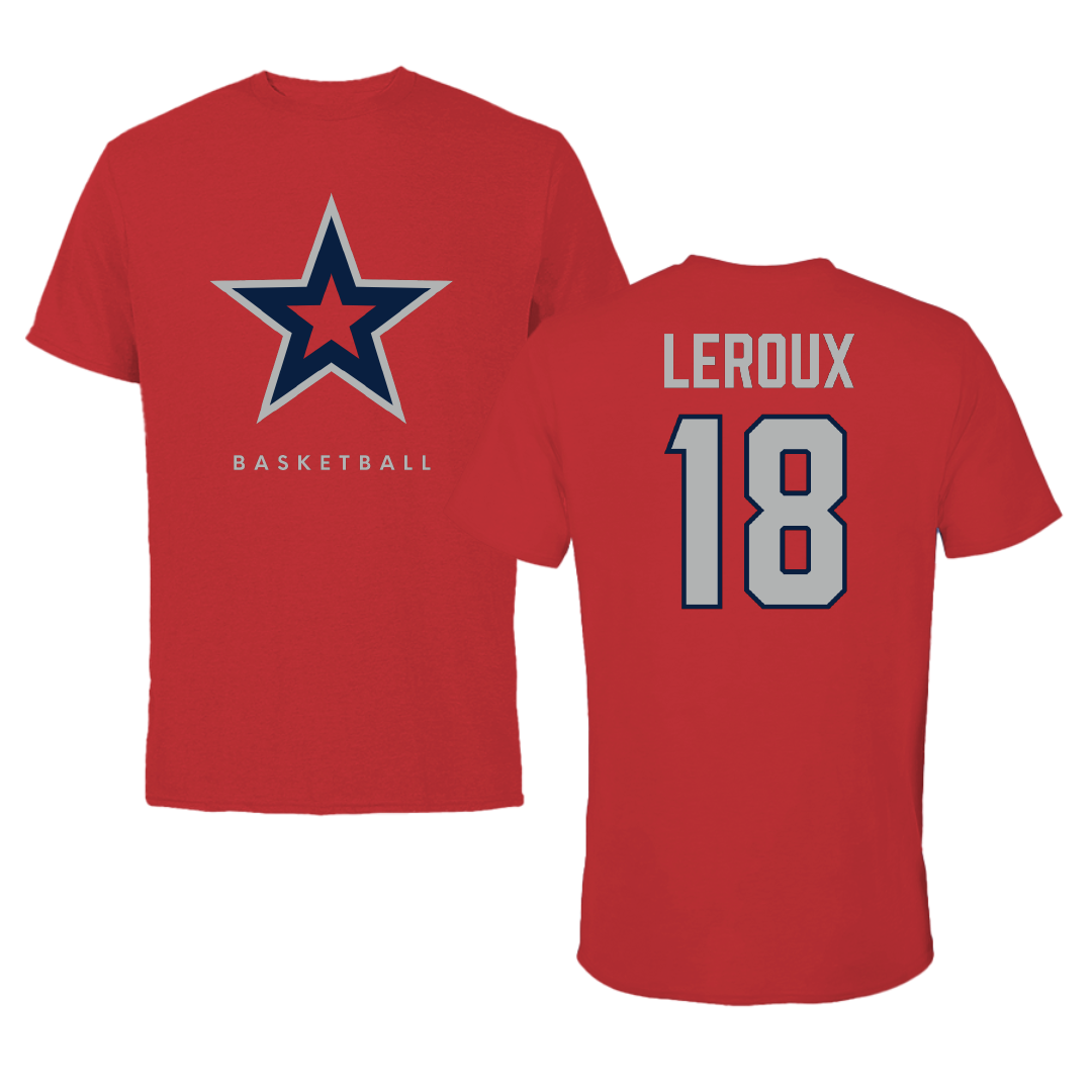 Robert Morris University Basketball Red Performance Tee - #18 Ava Leroux
