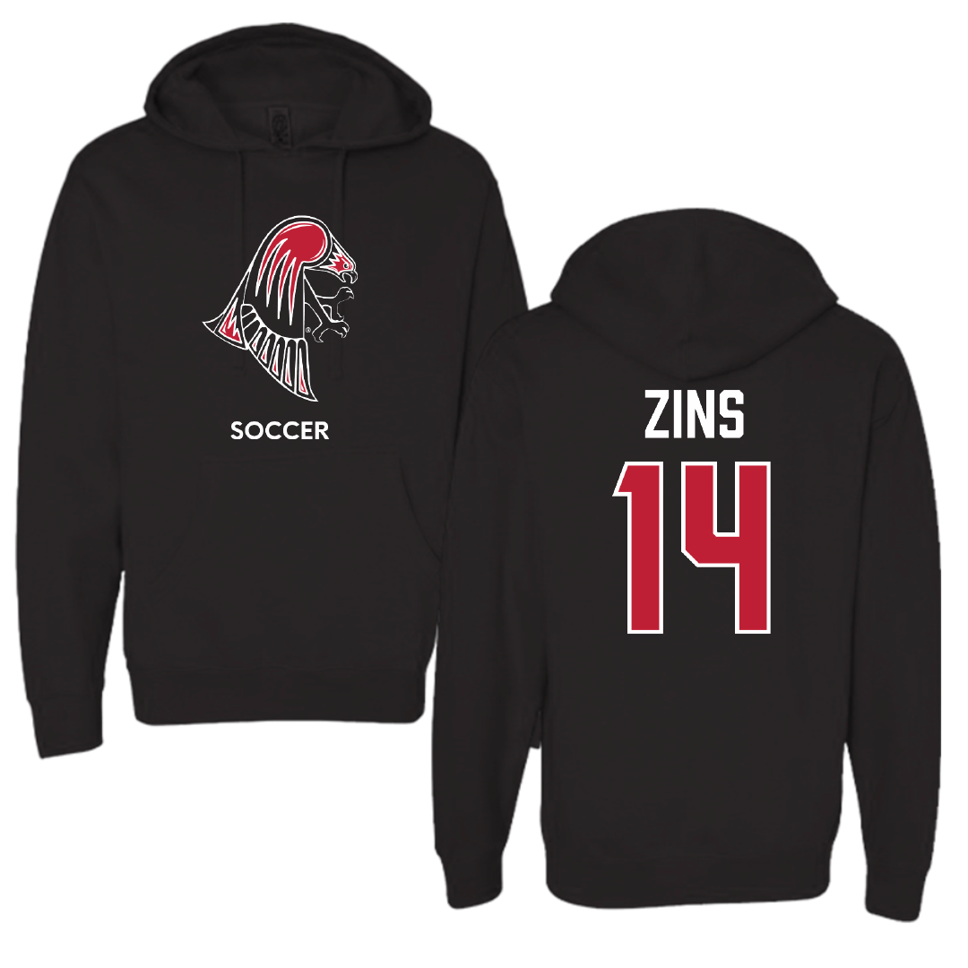University of Wisconsin-River Falls Soccer (W) Black Hoodie - #14 Macy Zins