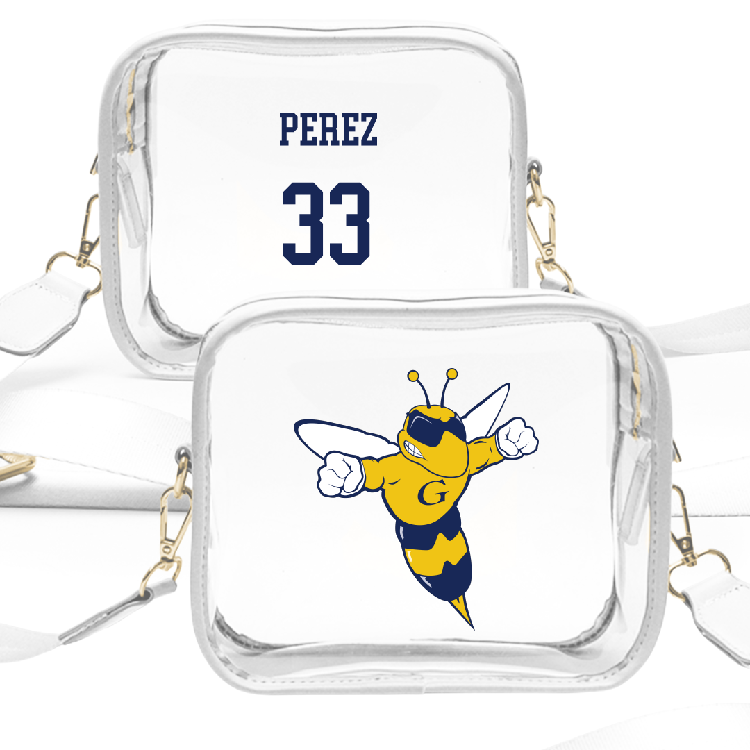 Graceland University Baseball White Clear Stadium Bag - #33 Gabriel Perez