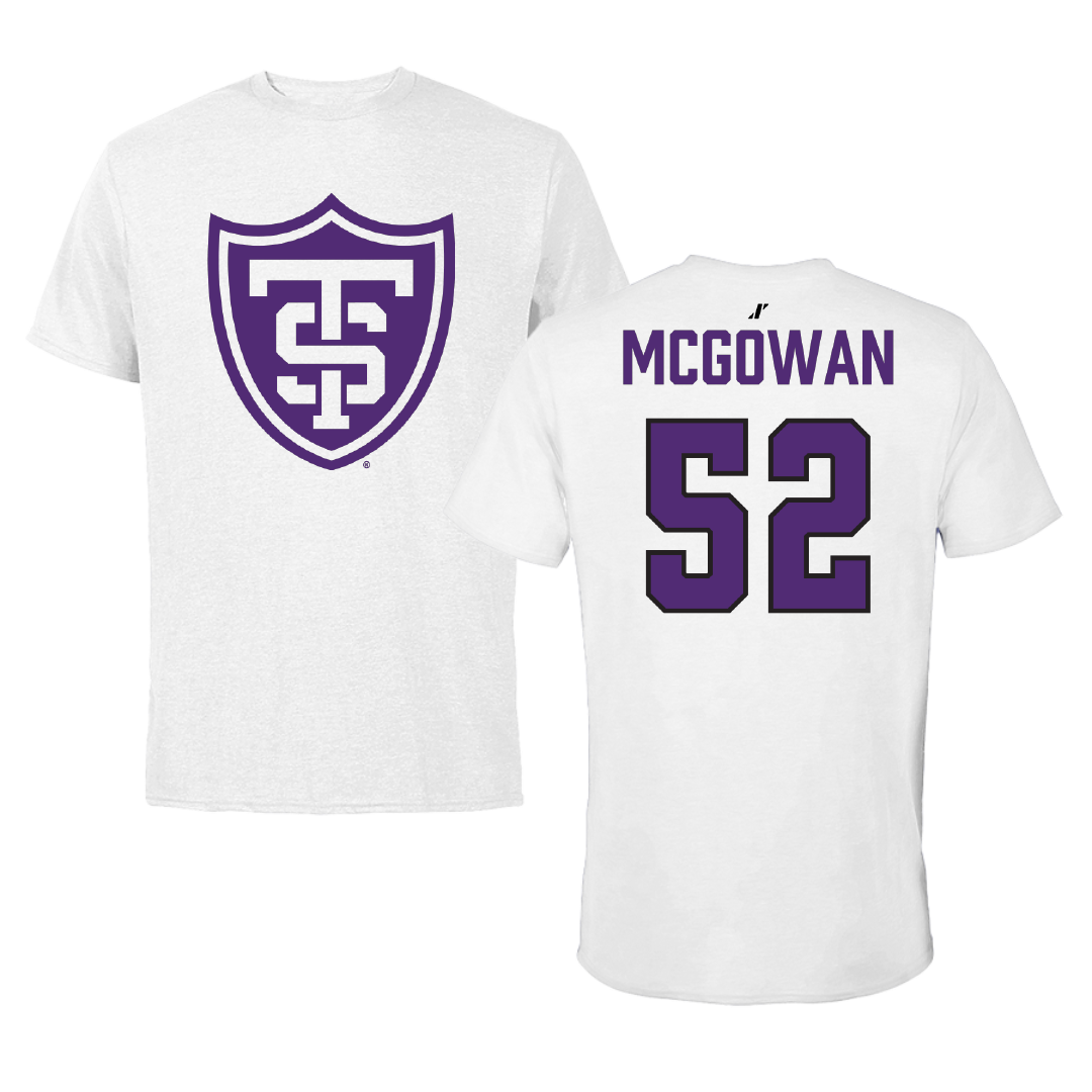 University of St. Thomas (Minnesota) Basketball White Performance Tee - #52 Savannah McGowan