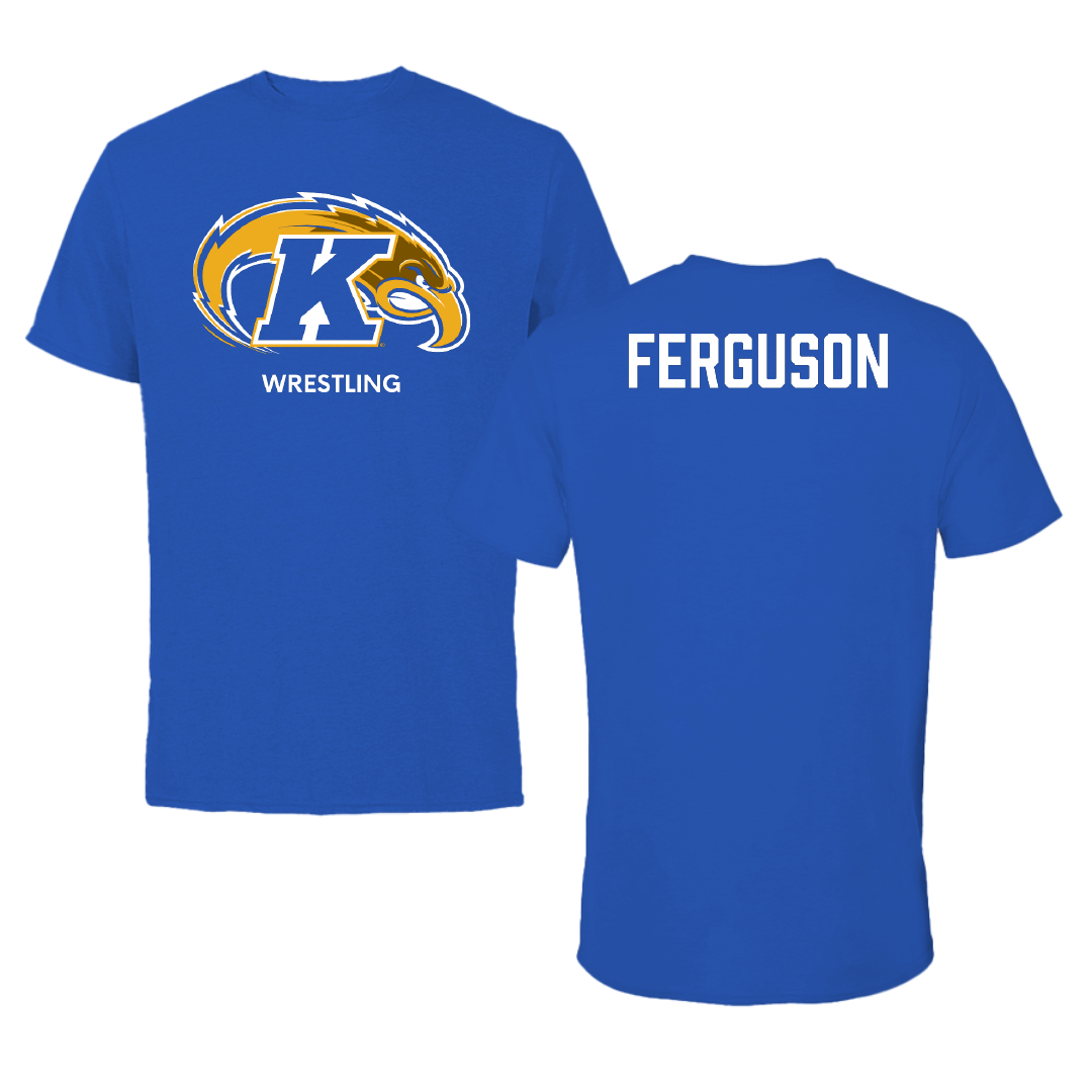 Kent State University Wrestling (M) Blue Performance Tee - Aaron Ferguson