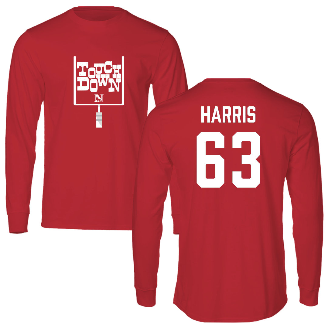 Newberry College Football Red Touchdown Performance Long Sleeve - #63 Jair Harris