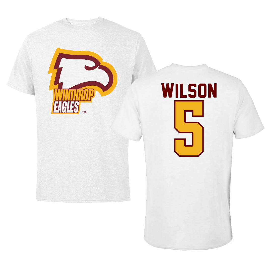 Winthrop University Baseball White Eagles Performance Tee - #5 Ethan Wilson