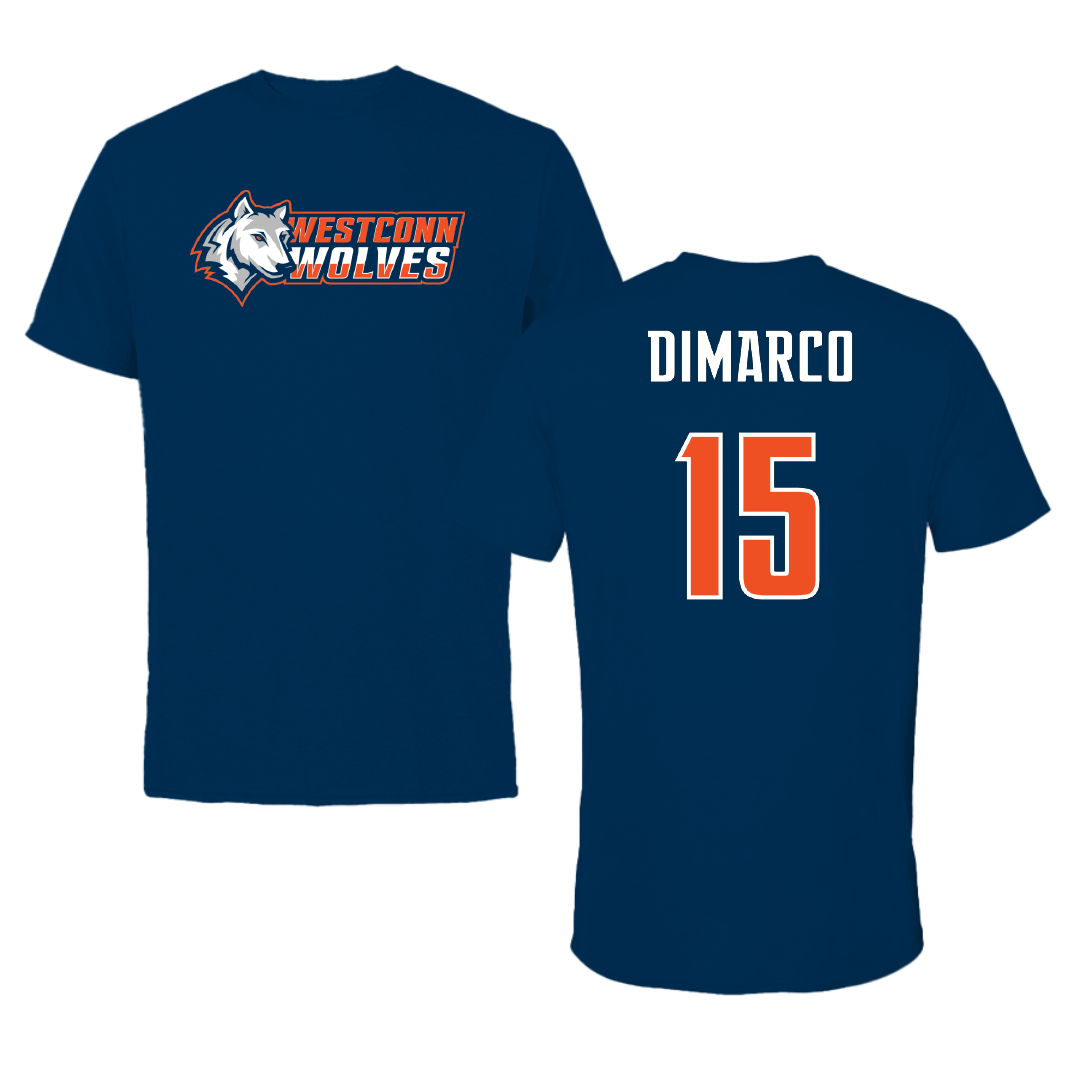 Western Connecticut State University Football Navy Performance Tee - #15 Nick DiMarco