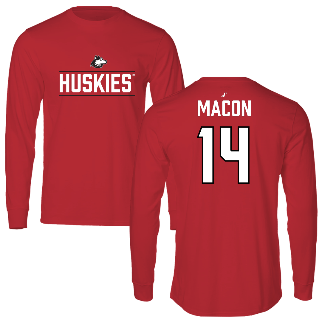 Northern Illinois University Football Red General Performance Long Sleeve - #14 Jalen Macon