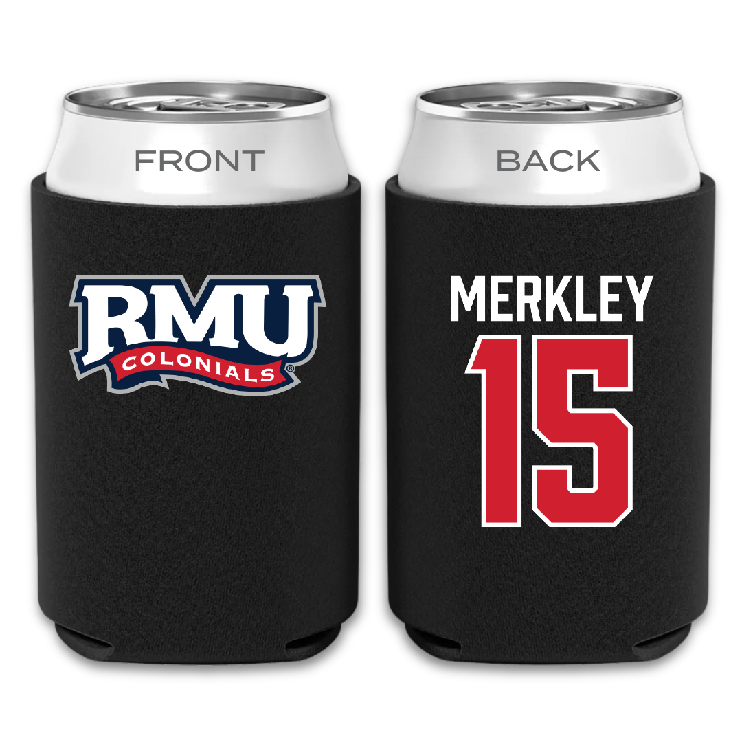 Robert Morris University Ice Hockey Black Can Cooler - #15 Charles Merkley