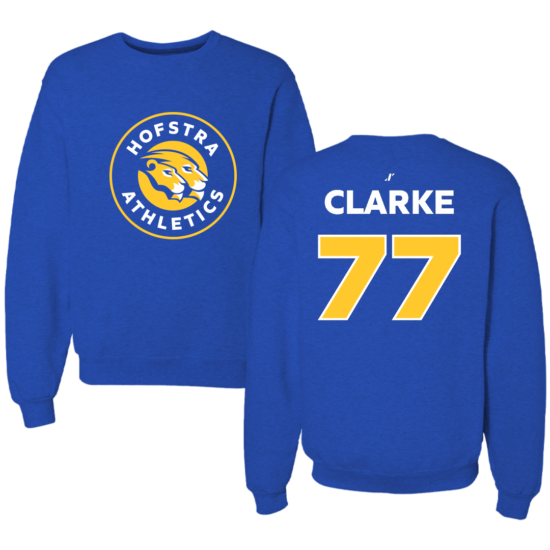 Hofstra University Lacrosse (M) Blue Crewneck - #77 Austin Clarke