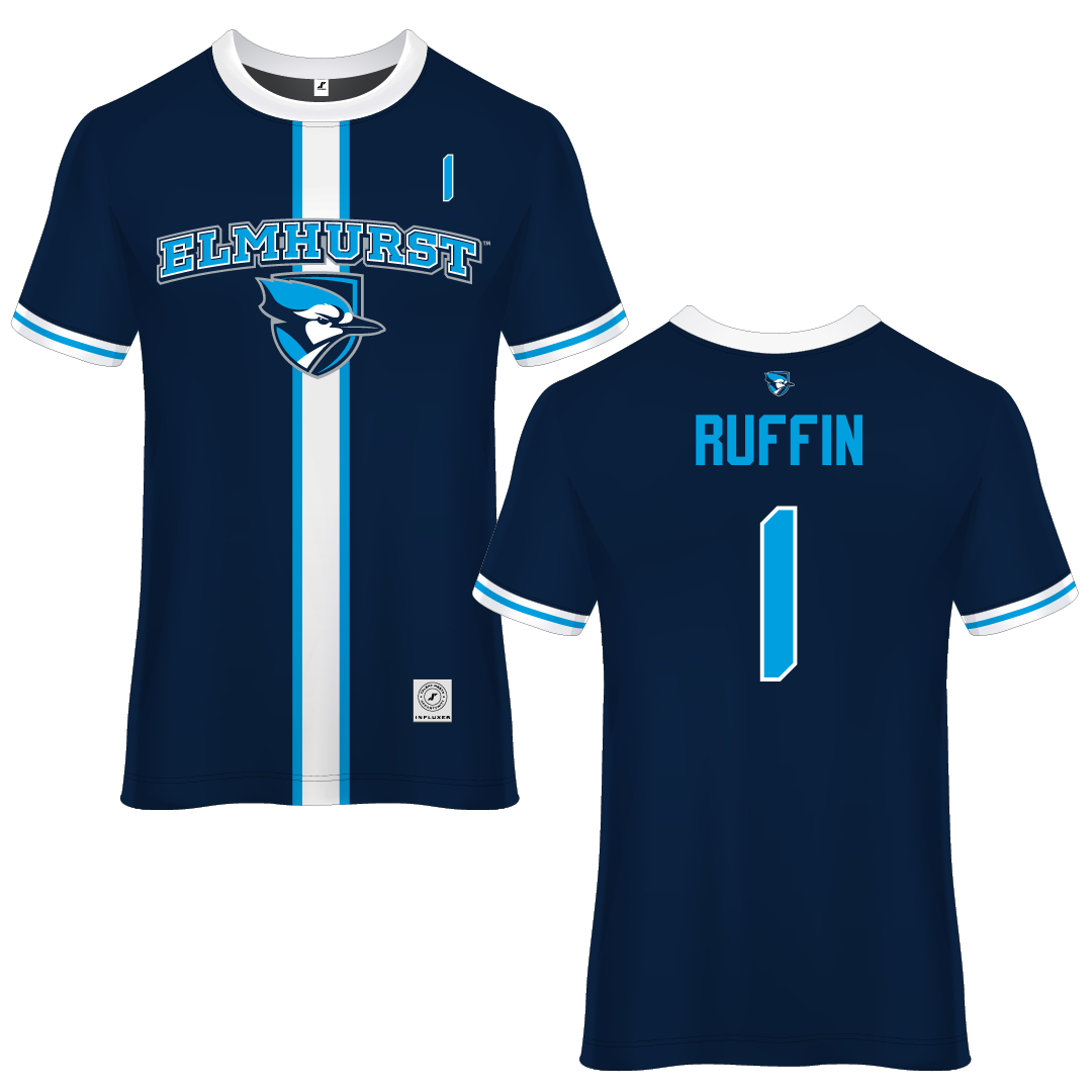 Elmhurst University Navy Soccer Jersey - #1 Niyen Ruffin
