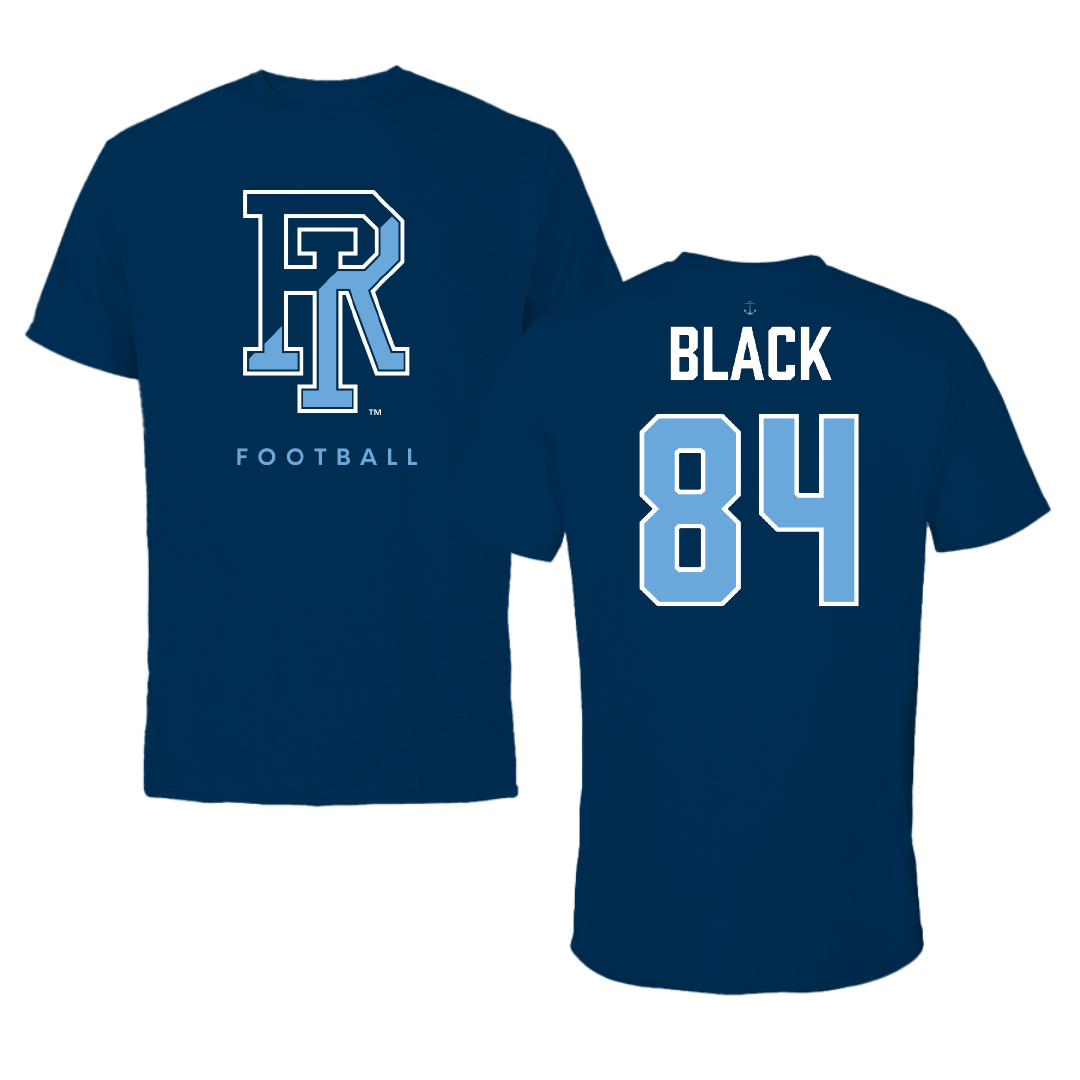 University of Rhode Island Football Navy Tee - #84 Rian Black