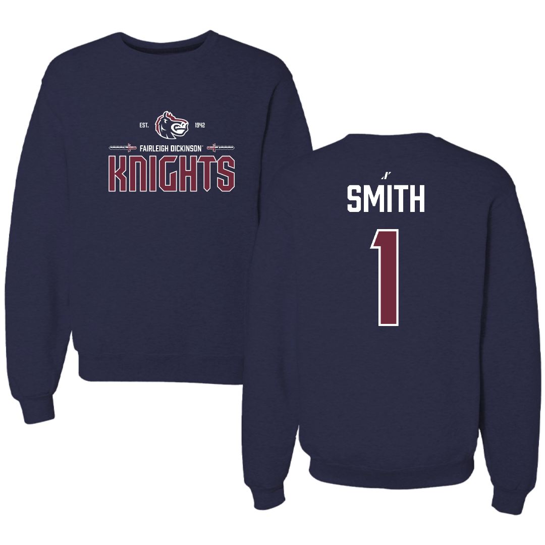 Fairleigh Dickinson University-Metropolitan Campus Volleyball Navy General Crewneck - #1 Timothy Smith