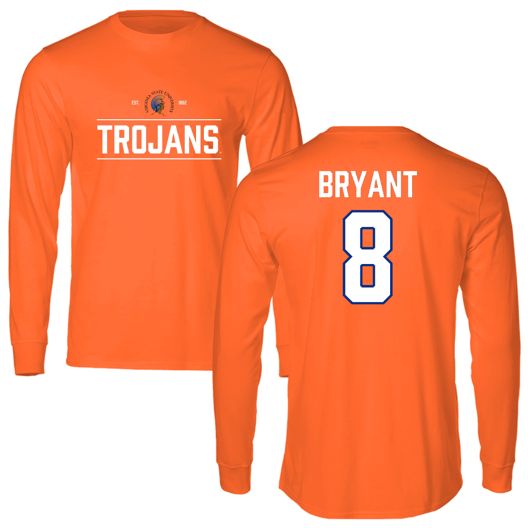 Virginia State University Lacrosse (M) Orange General Long Sleeve - #8 Elijah Bryant