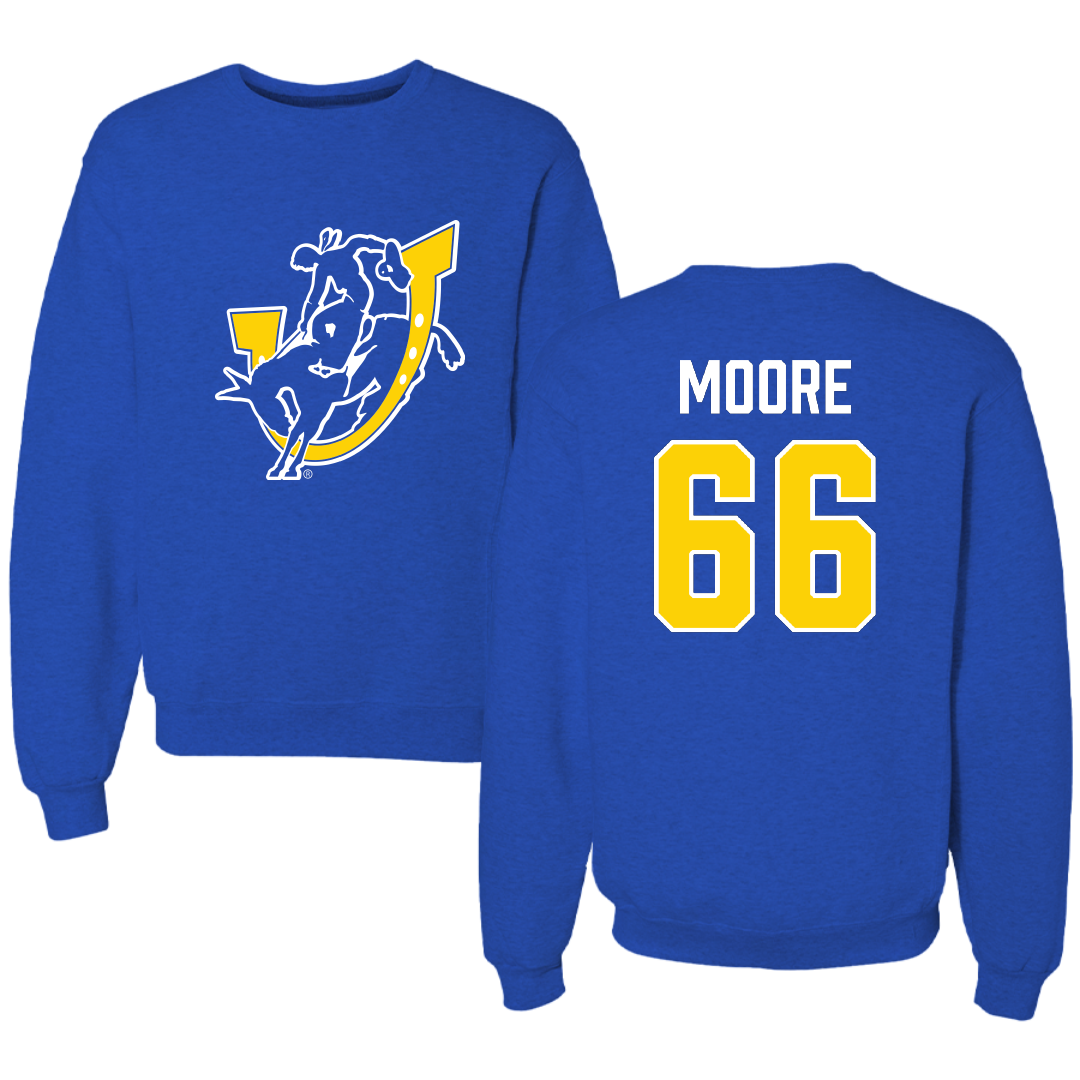 Southern Arkansas University Football Blue Crewneck - #66 Jacob Moore