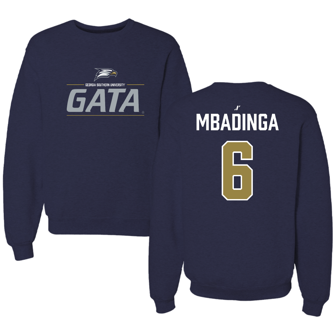 Georgia Southern University Football Navy General Crewneck - #6 David Mbadinga