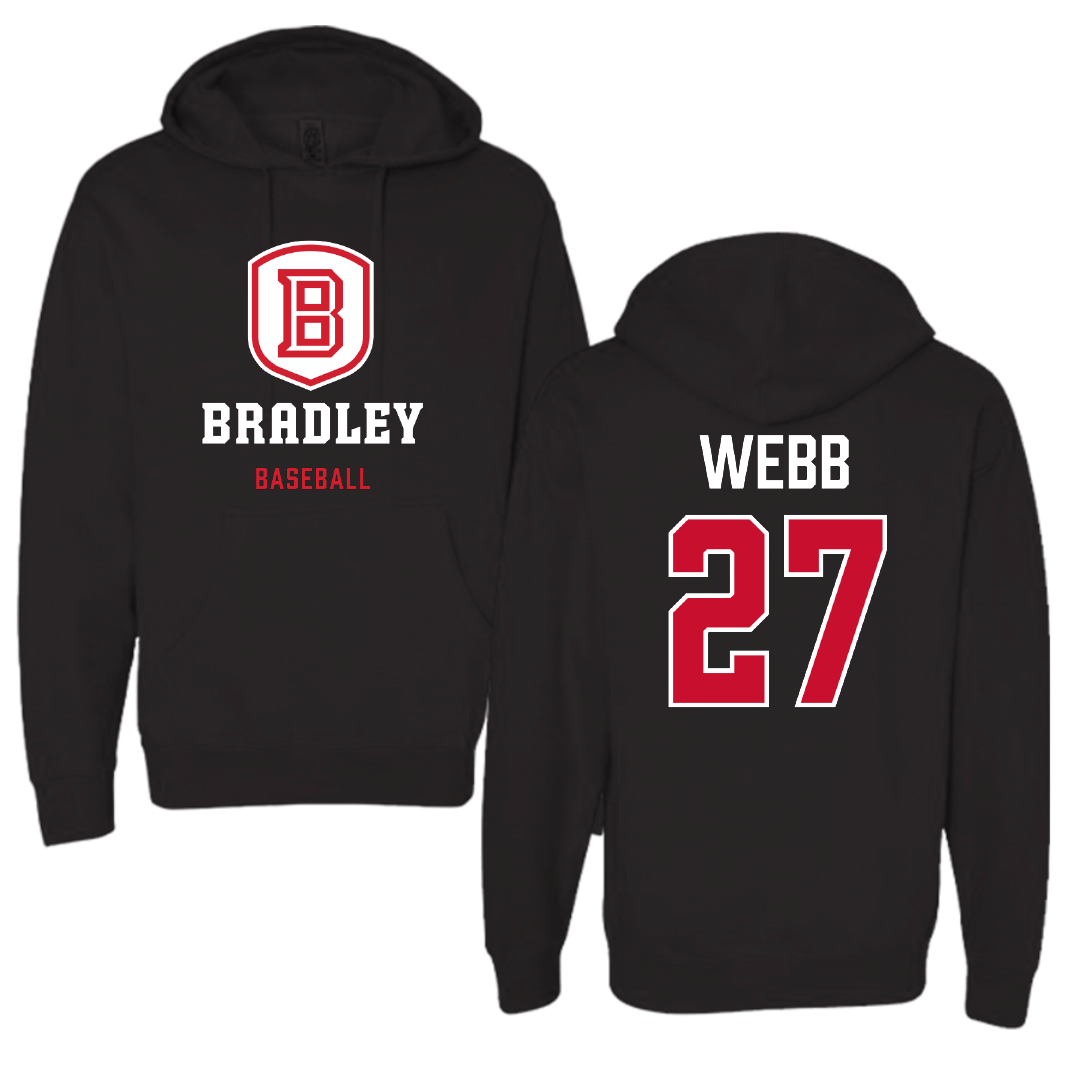 Bradley University Baseball Black Hoodie - #27 Davis Webb