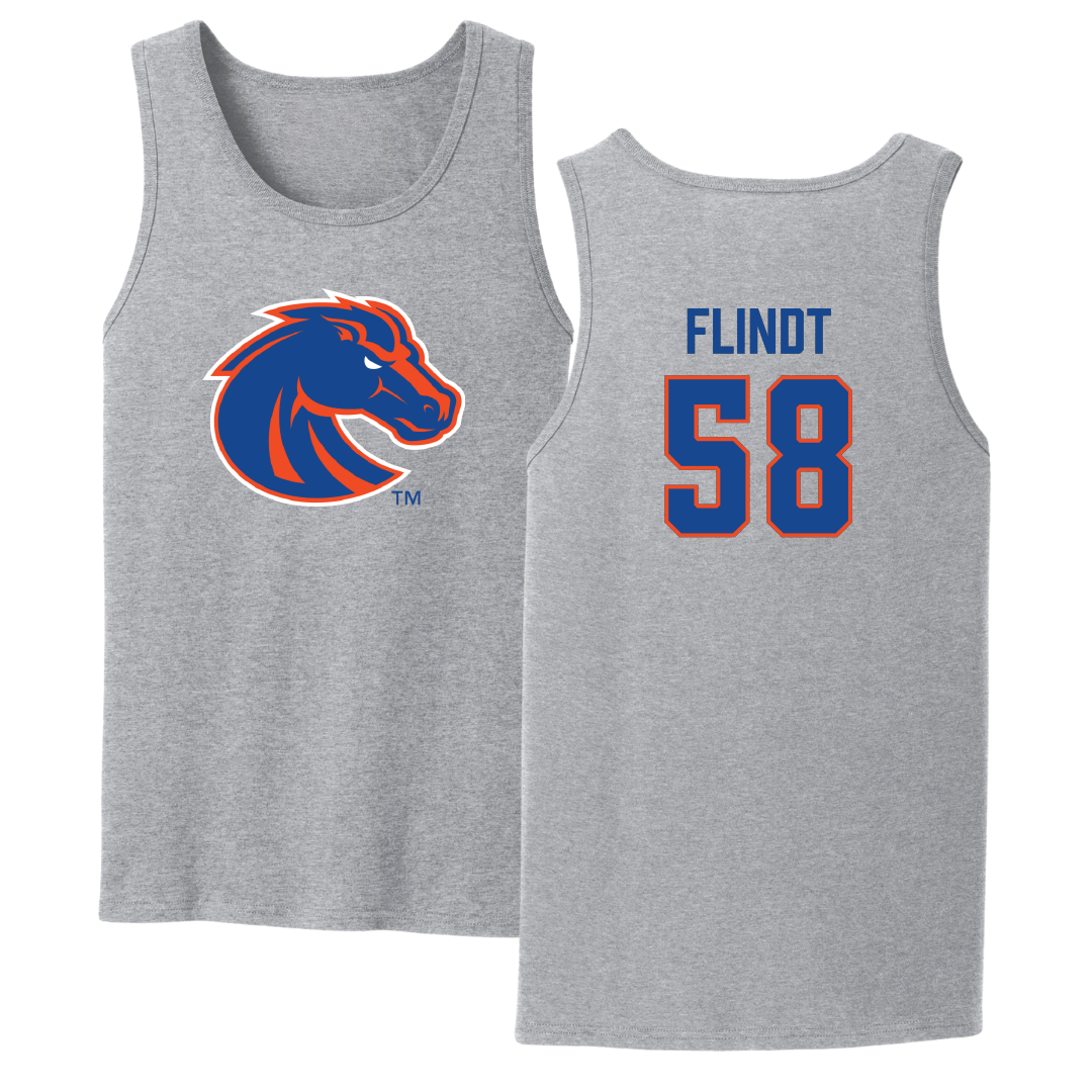 Boise State University Softball Sport Gray Tank Top - #58 Mya Flindt