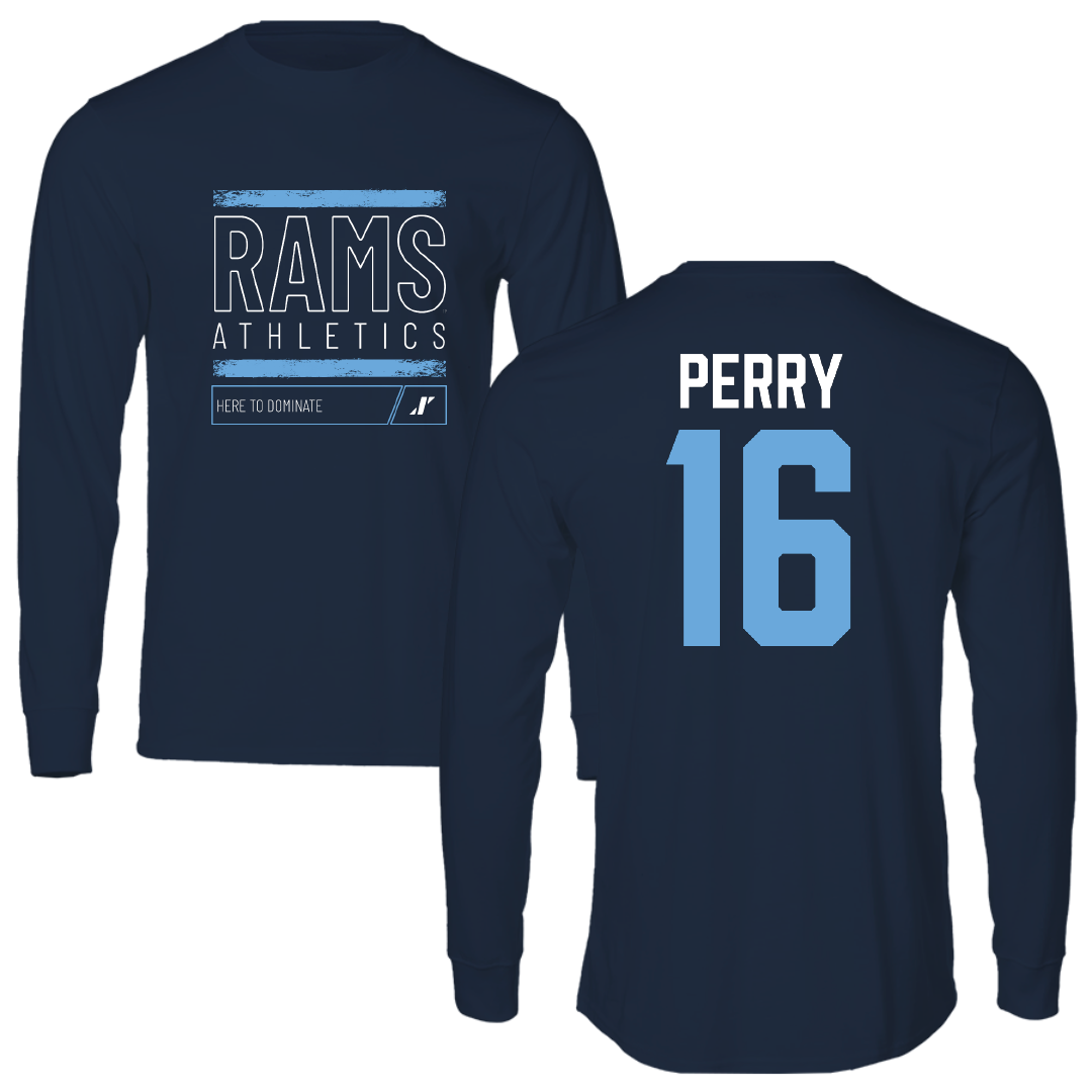 University of Rhode Island Baseball Navy Dominate Performance Long Sleeve - #16 Braeden Perry