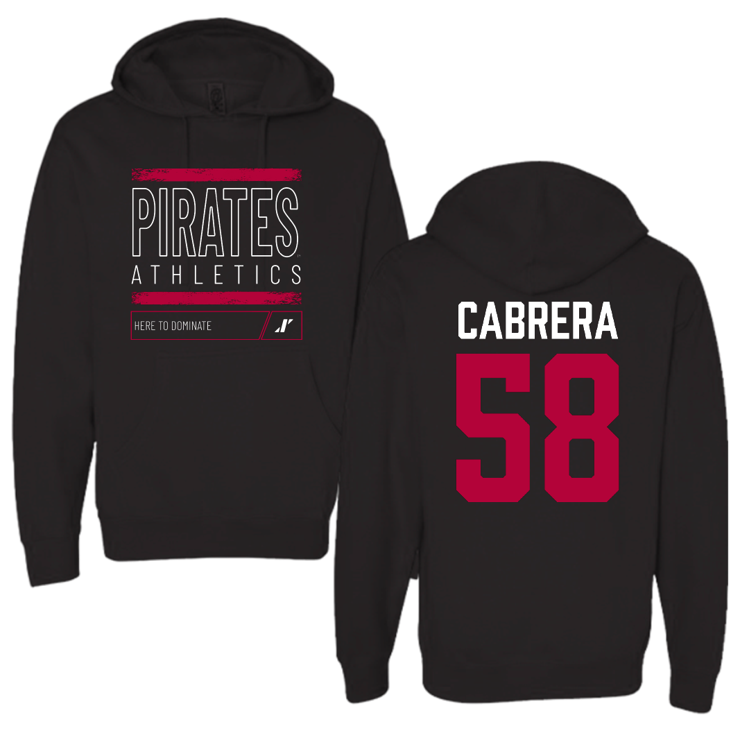 Whitworth University Football Black Dominate Hoodie - #58 Caleb Cabrera