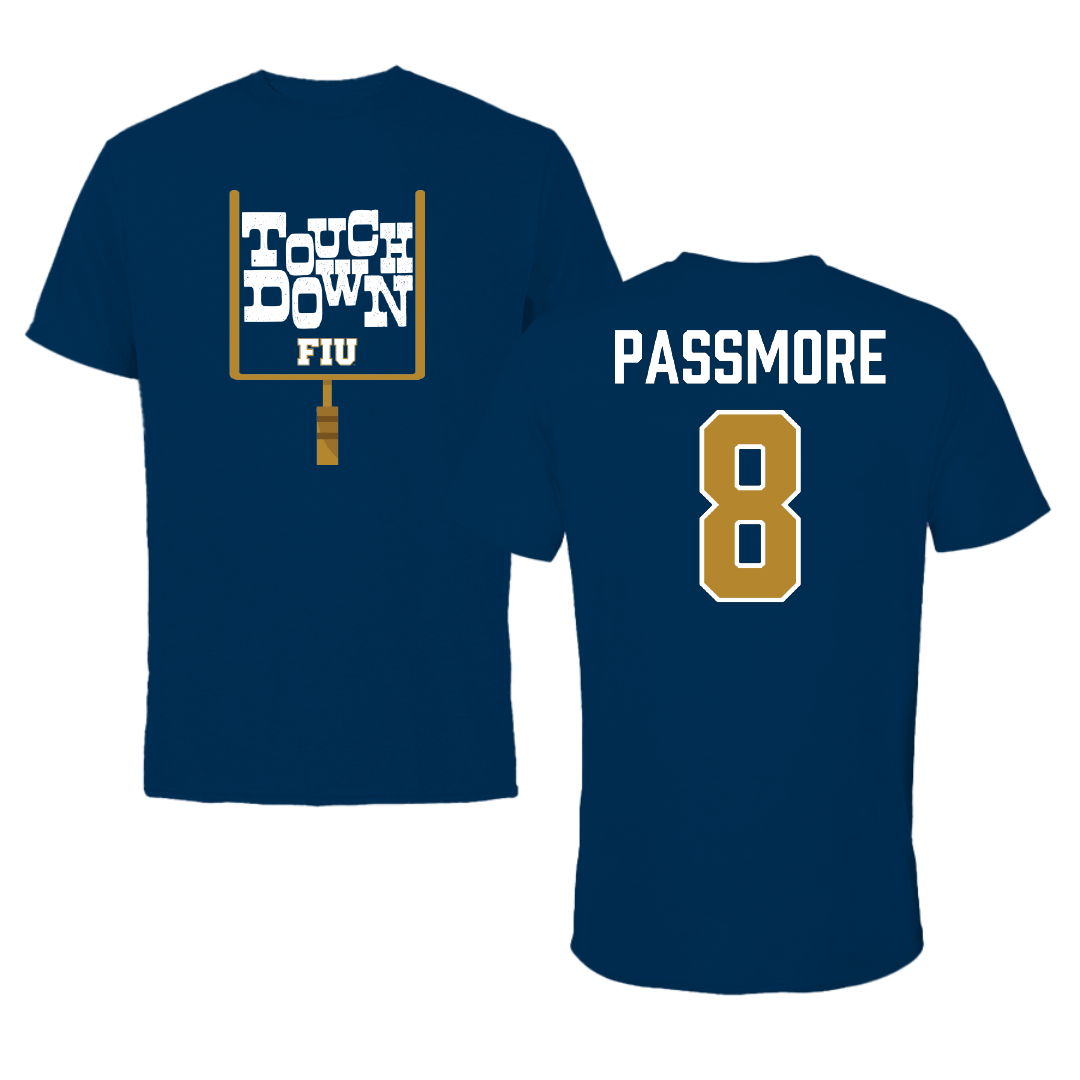 Florida International University Football Navy Touchdown Performance Tee - #8 Jeramy Passmore