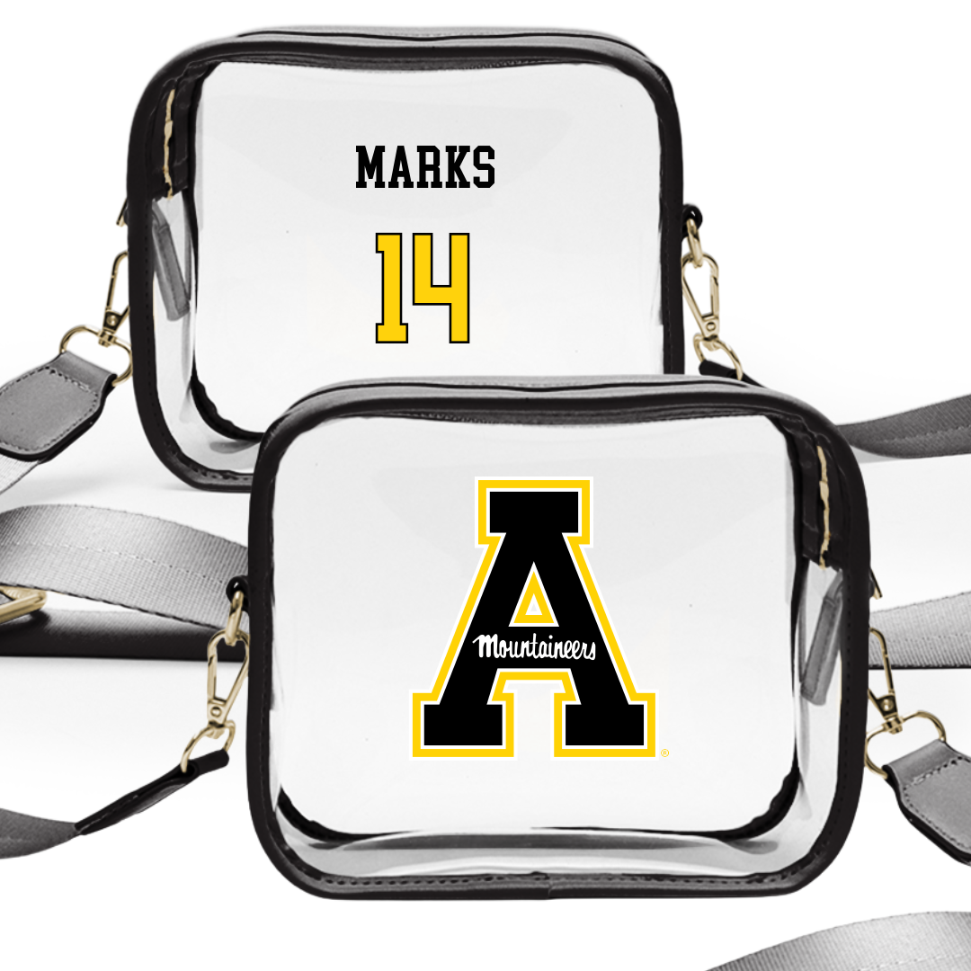 Appalachian State University Baseball Black Clear Stadium Bag - #14 Caleb Marks