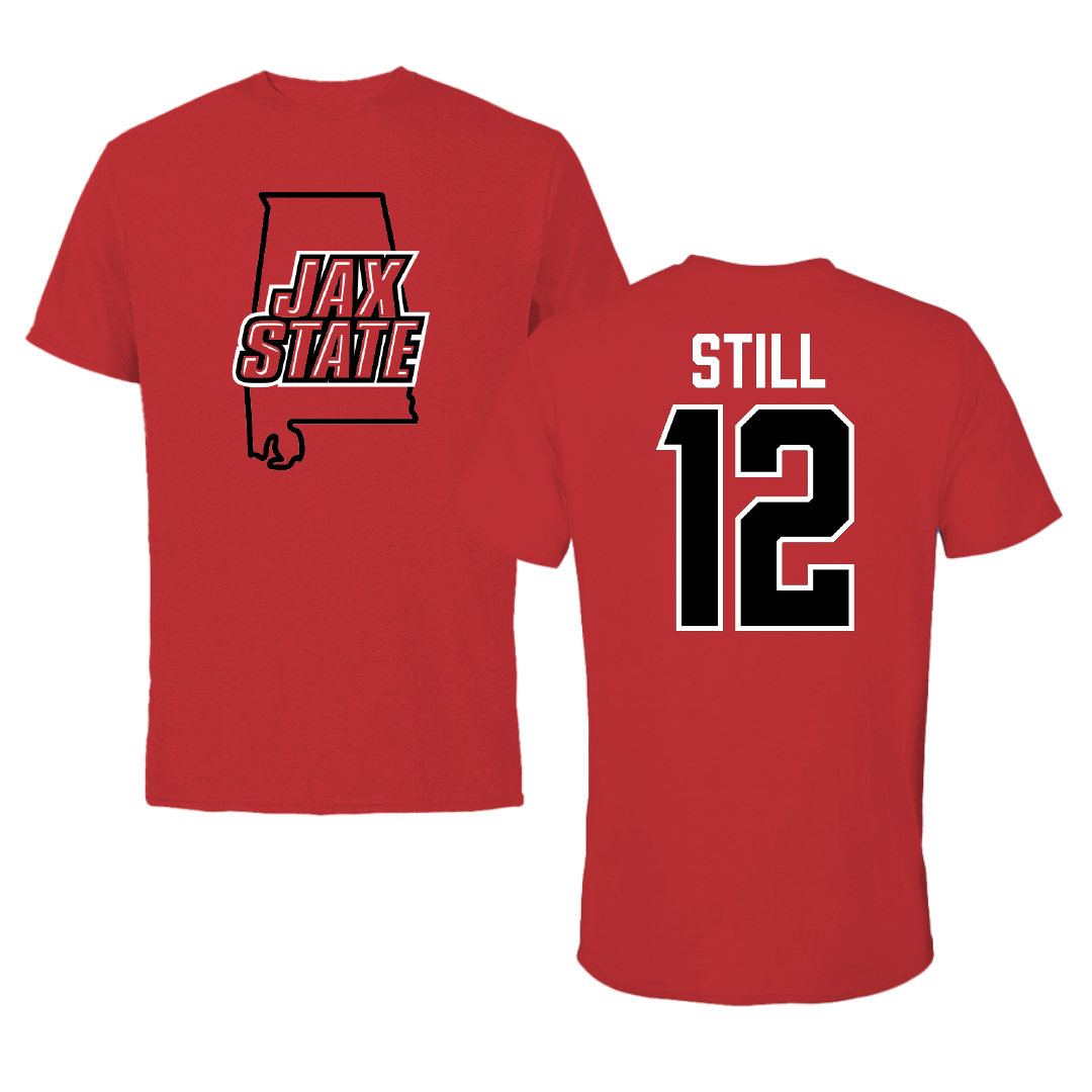 Jacksonville State University Soccer Red State Tee - #12 Brookelyn Still