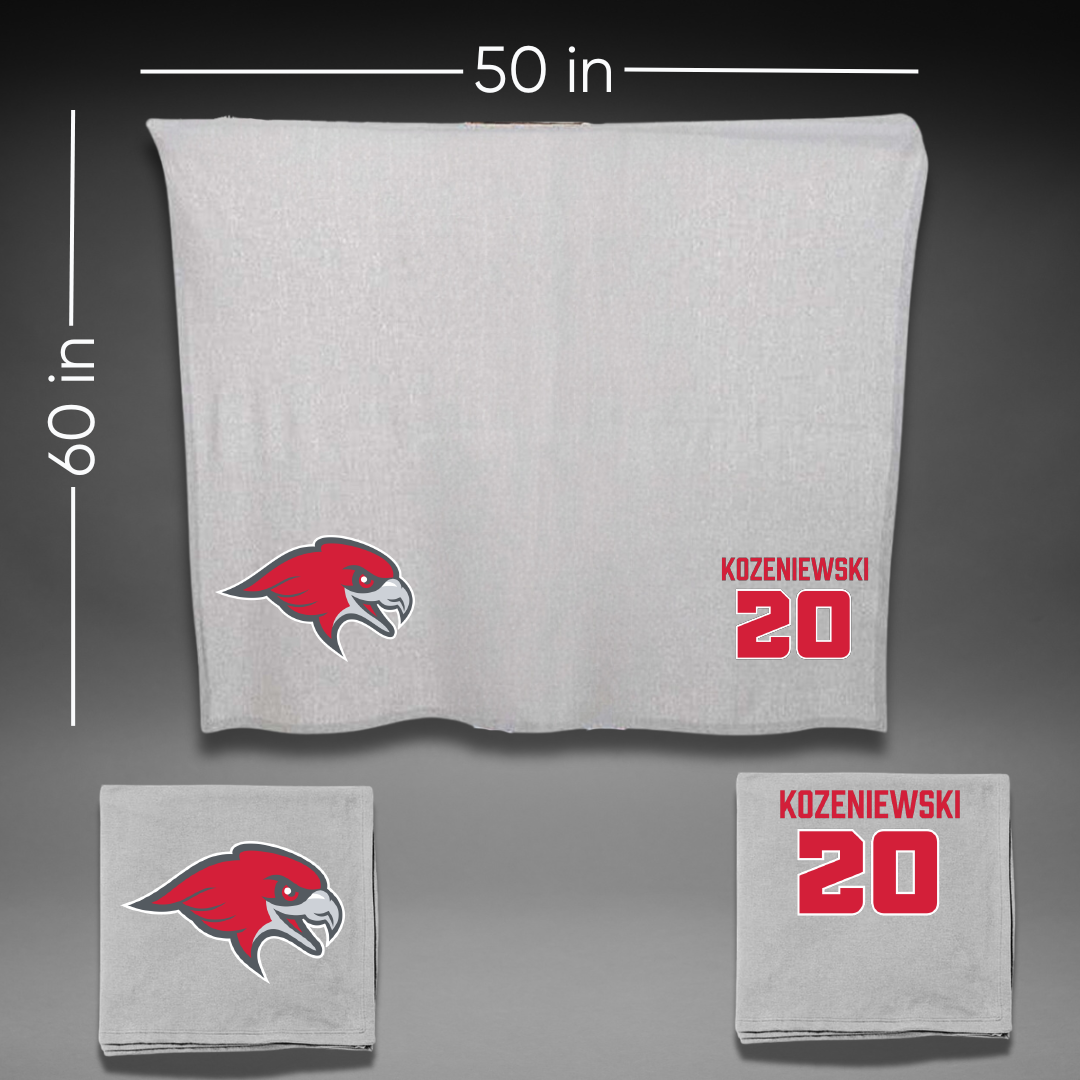 Montclair State University Softball Gray Blanket - #20 Callie Kozeniewski