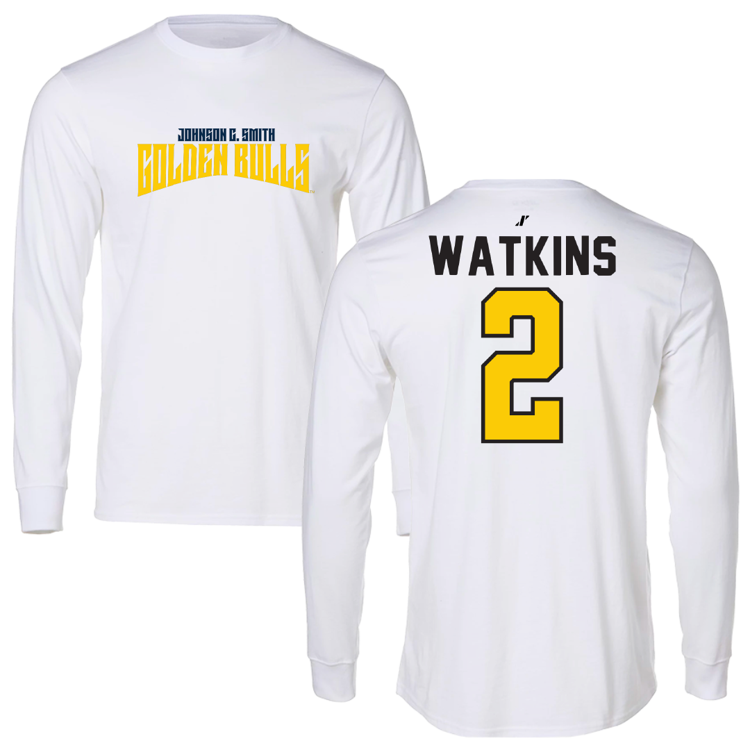 Johnson C. Smith University Basketball White Classic Long Sleeve - #2 Madison Watkins
