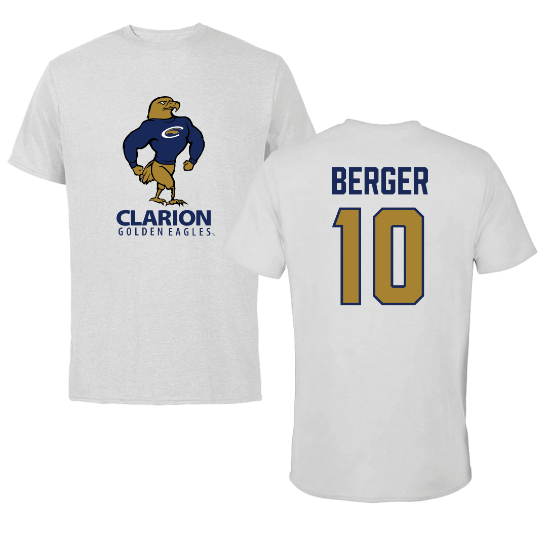 PennWest Clarion Basketball (W) Light Gray Performance Tee - #10 Kendall Berger