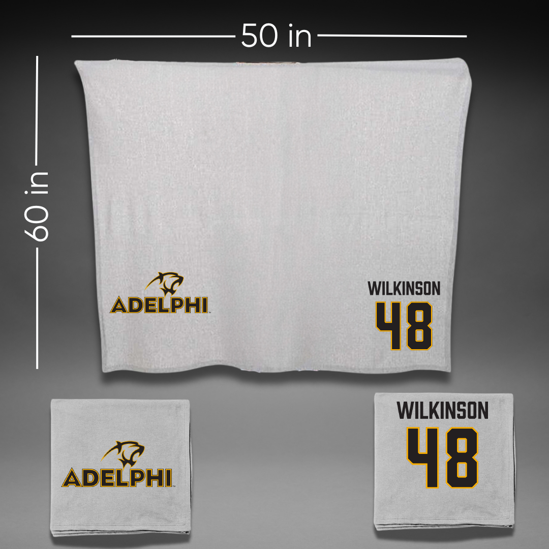 Adelphi University Baseball Gray Blanket - #48 Justin Wilkinson