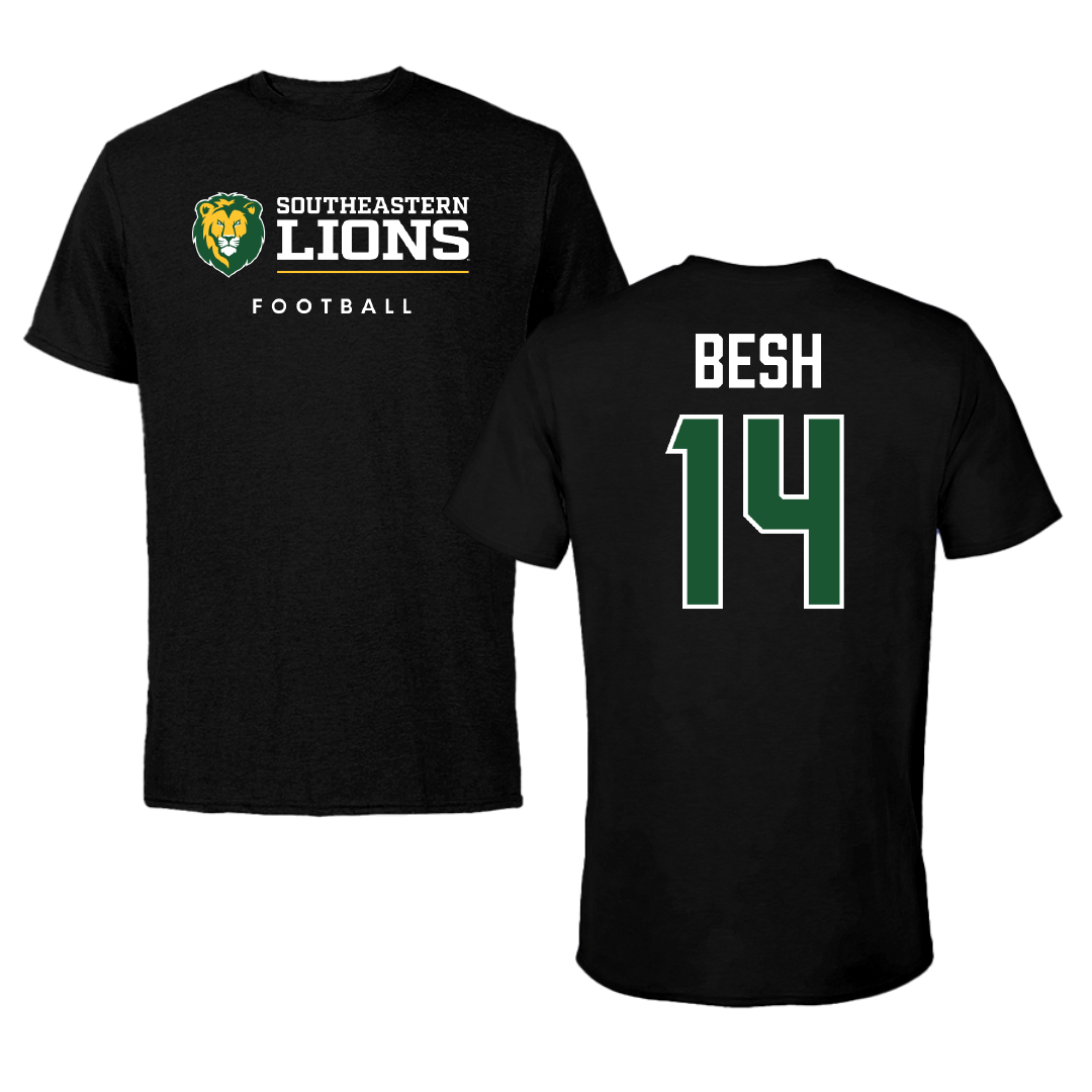 Southeastern Louisiana University Football Black Tee - #14 Luke Besh