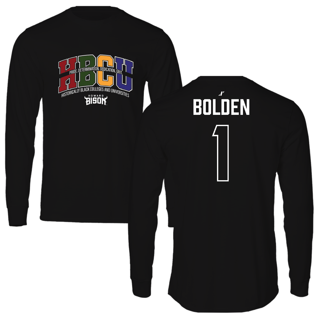 Howard University Soccer (W) Black HBCU Long Sleeve - #1 Nadia Bolden