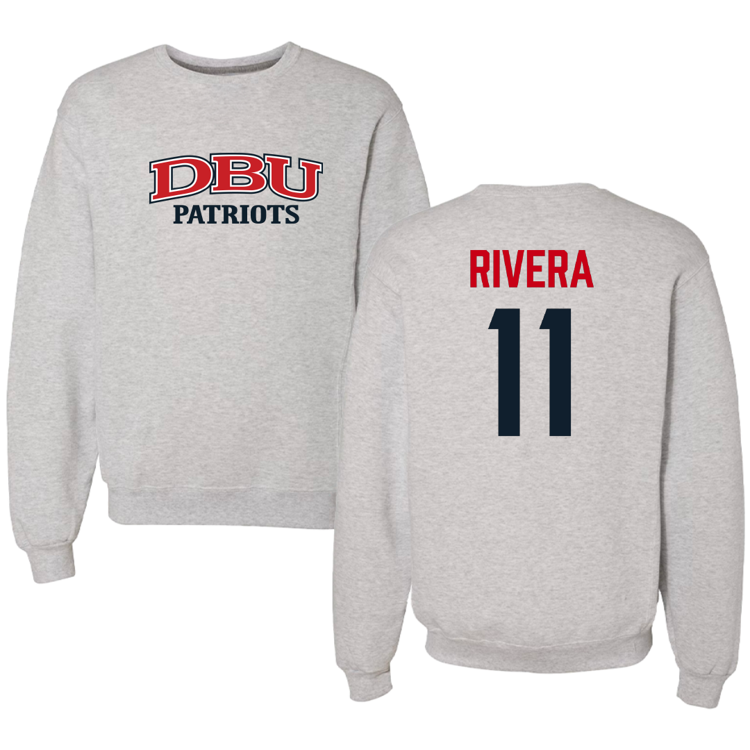 Dallas Baptist University Lacrosse Gray Crewneck - #11 Frankie Rivera