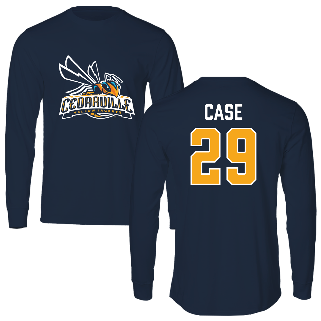 Cedarville University Baseball Navy Long Sleeve - #29 Landon Case