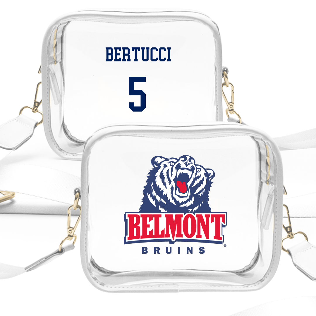 Belmont University Softball White Clear Stadium Bag - #5 Ella Bertucci