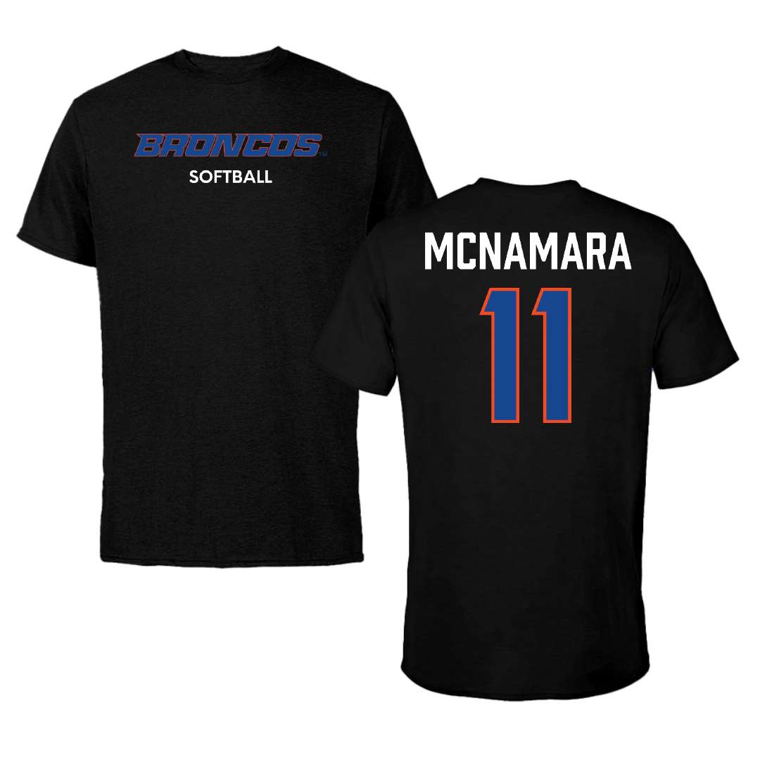 Boise State University Softball Black Tee - #11 Loula-Rae McNamara