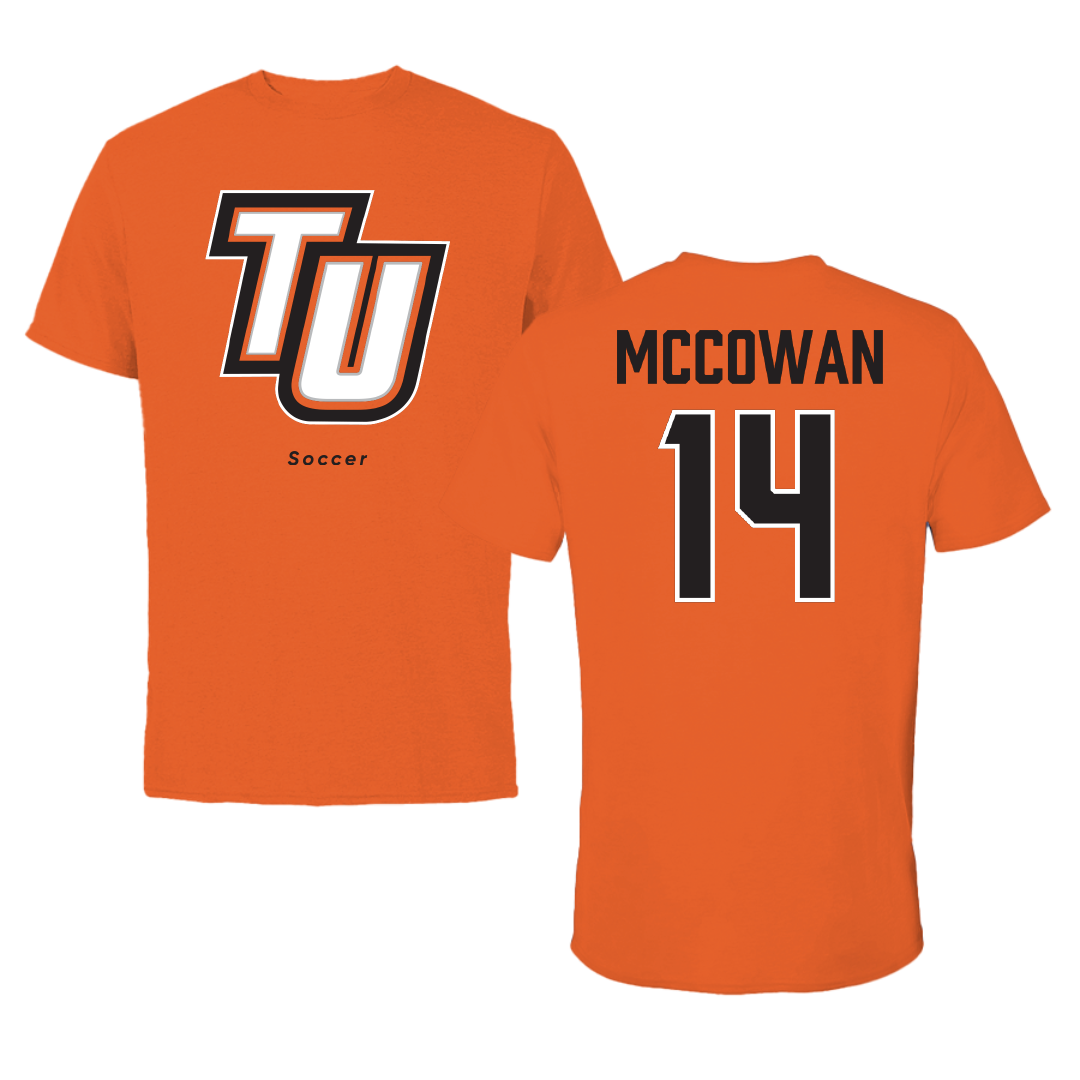 Tusculum University Soccer Orange Performance Tee - #14 Laila McCowan