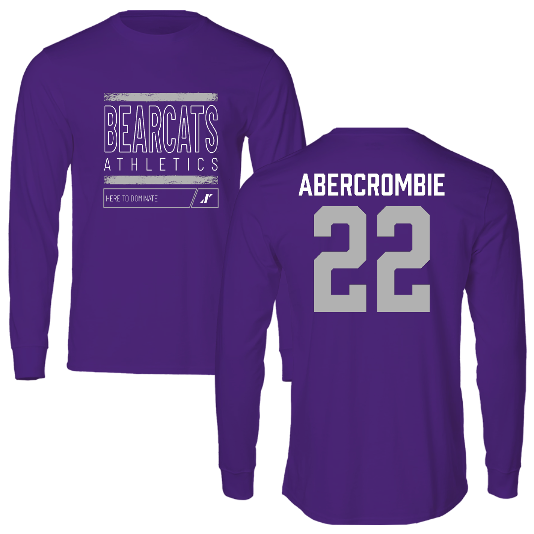 Southwest Baptist University Football Purple Dominate Long Sleeve - #22 Jordan Abercrombie
