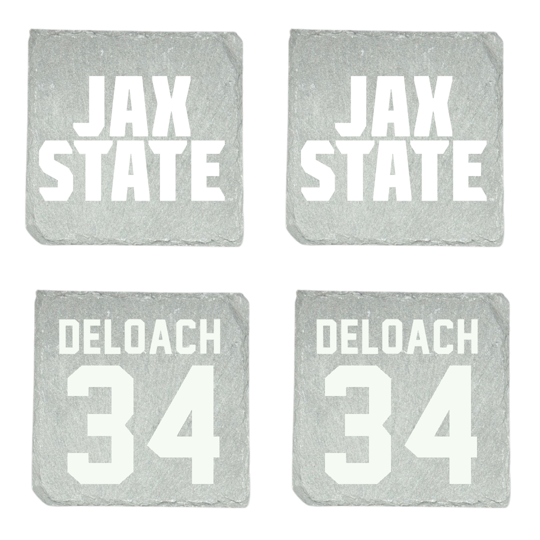 Jacksonville State University Football Stone Coaster (4 Pack)  - #34 Dajwon DeLoach