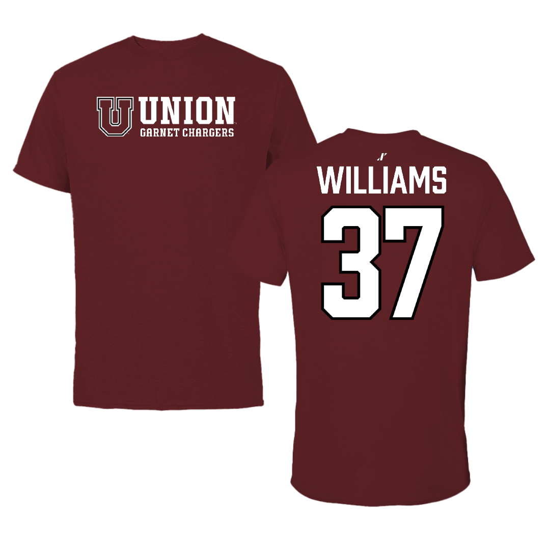 Union College Football Maroon General Performance Tee - #37 Calvin Williams