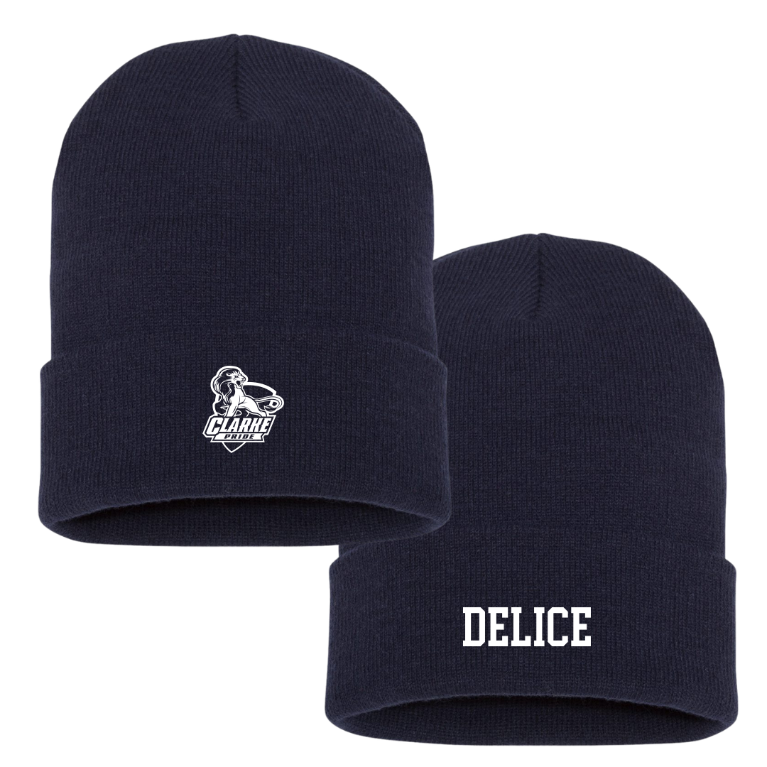 Clarke University Football Navy Beanie - #8 Ski Delice