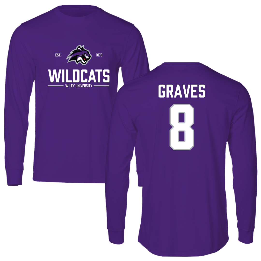 Wiley University Soccer Purple General Long Sleeve - #8 Jayce Graves