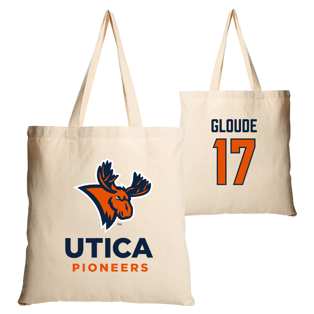 Utica University Field Hockey (W) Tan Canvas Tote Bag - #17 Kassidy Gloude
