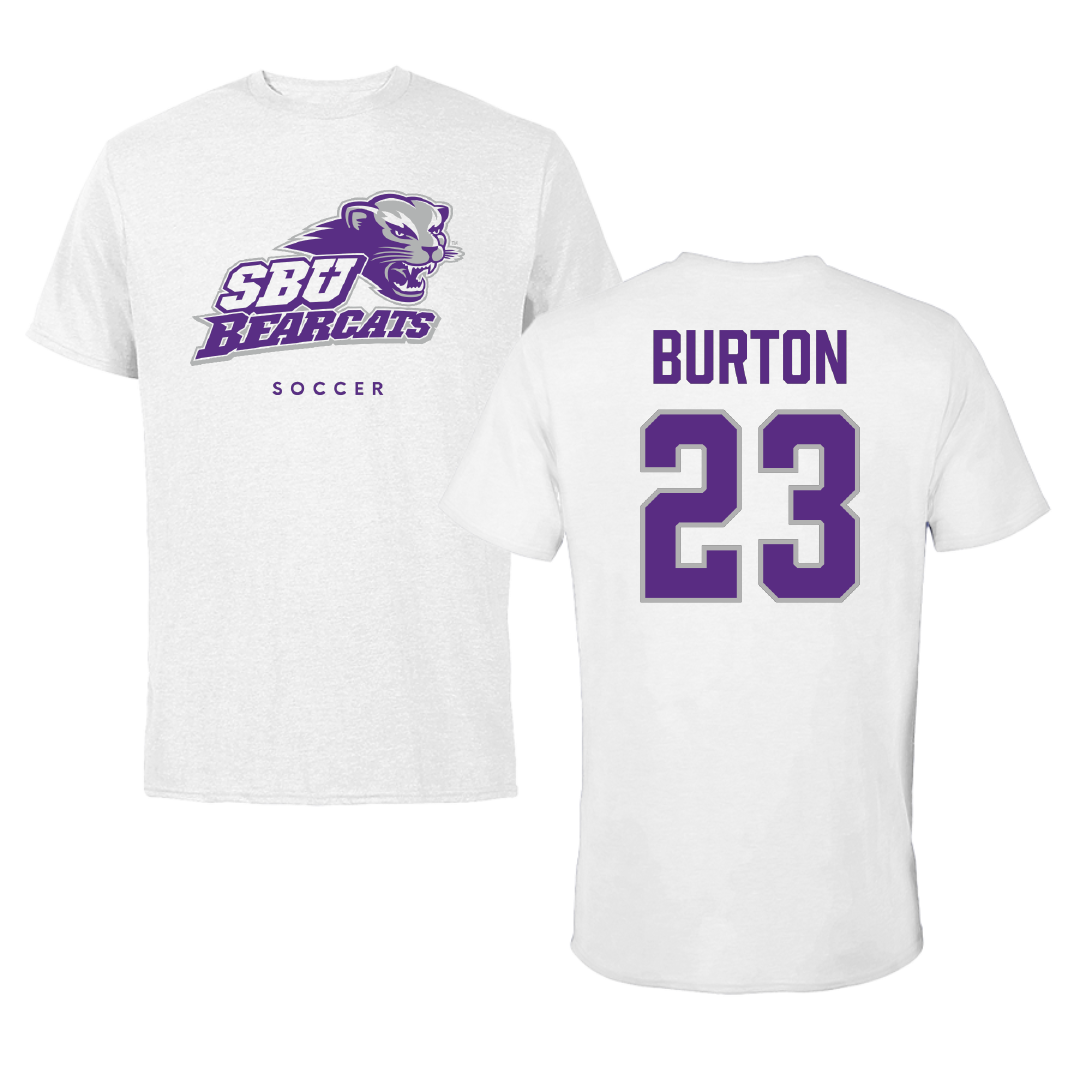 Southwest Baptist University Soccer White Tee - #23 Emma Burton