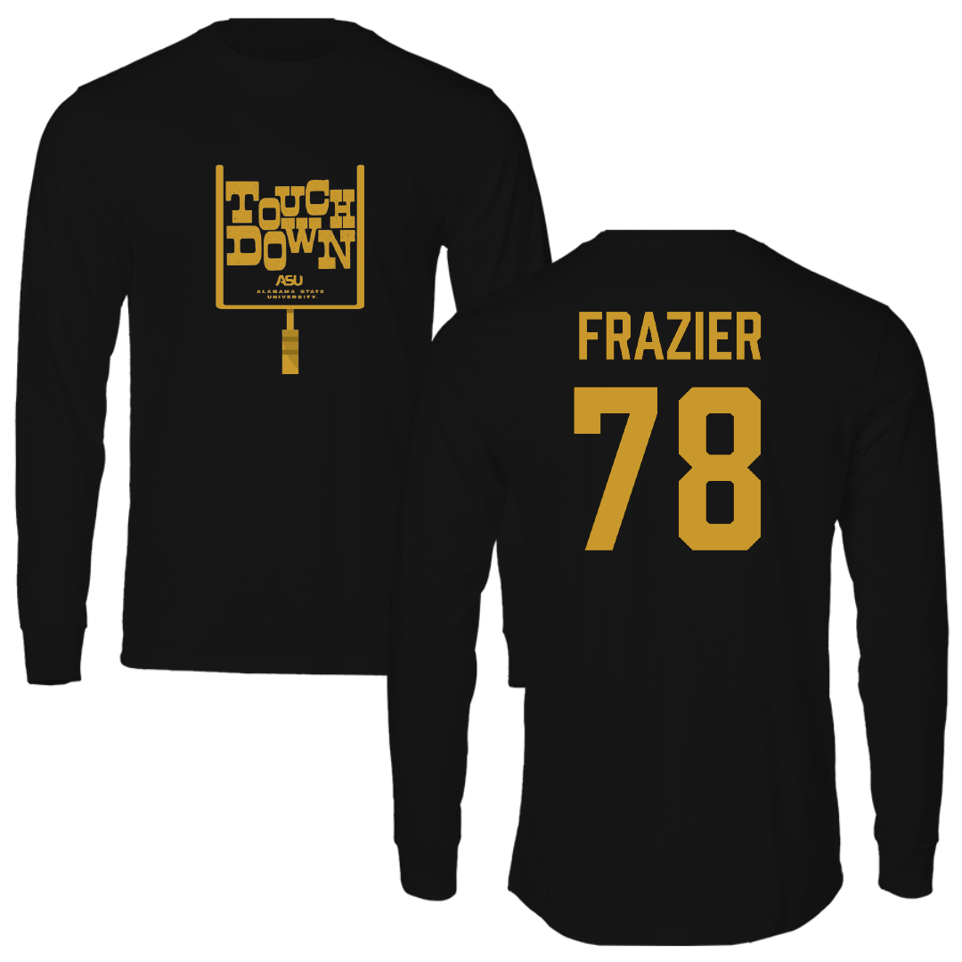 Alabama State University Football Black Touchdown Performance Long Sleeve - #78 Jeremiah Frazier