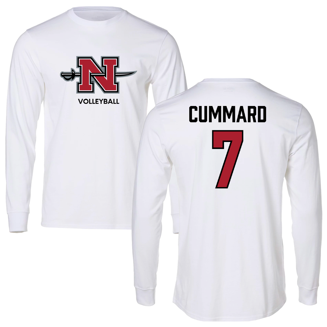 Nicholls State University Volleyball (W) White Performance Long Sleeve - #7 Quincy Cummard