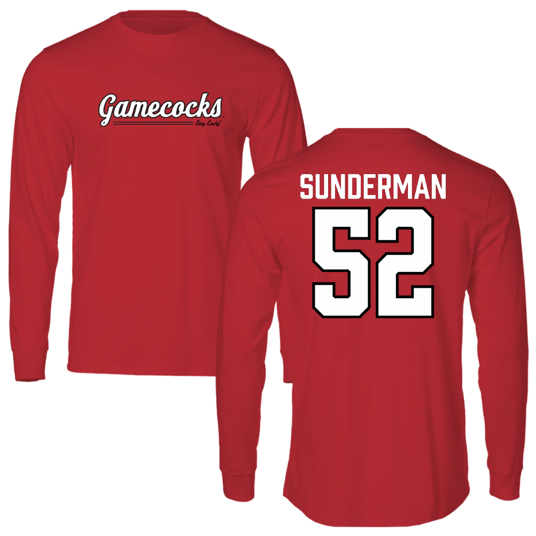 Jacksonville State University Football Red General Long Sleeve - #52 Maddox Sunderman