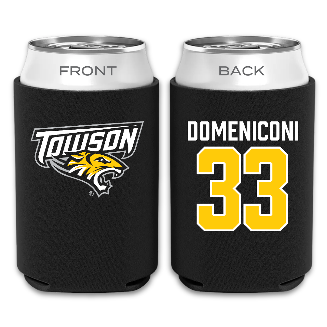 Towson University Lacrosse Black Can Cooler - #33 Daniel Domeniconi