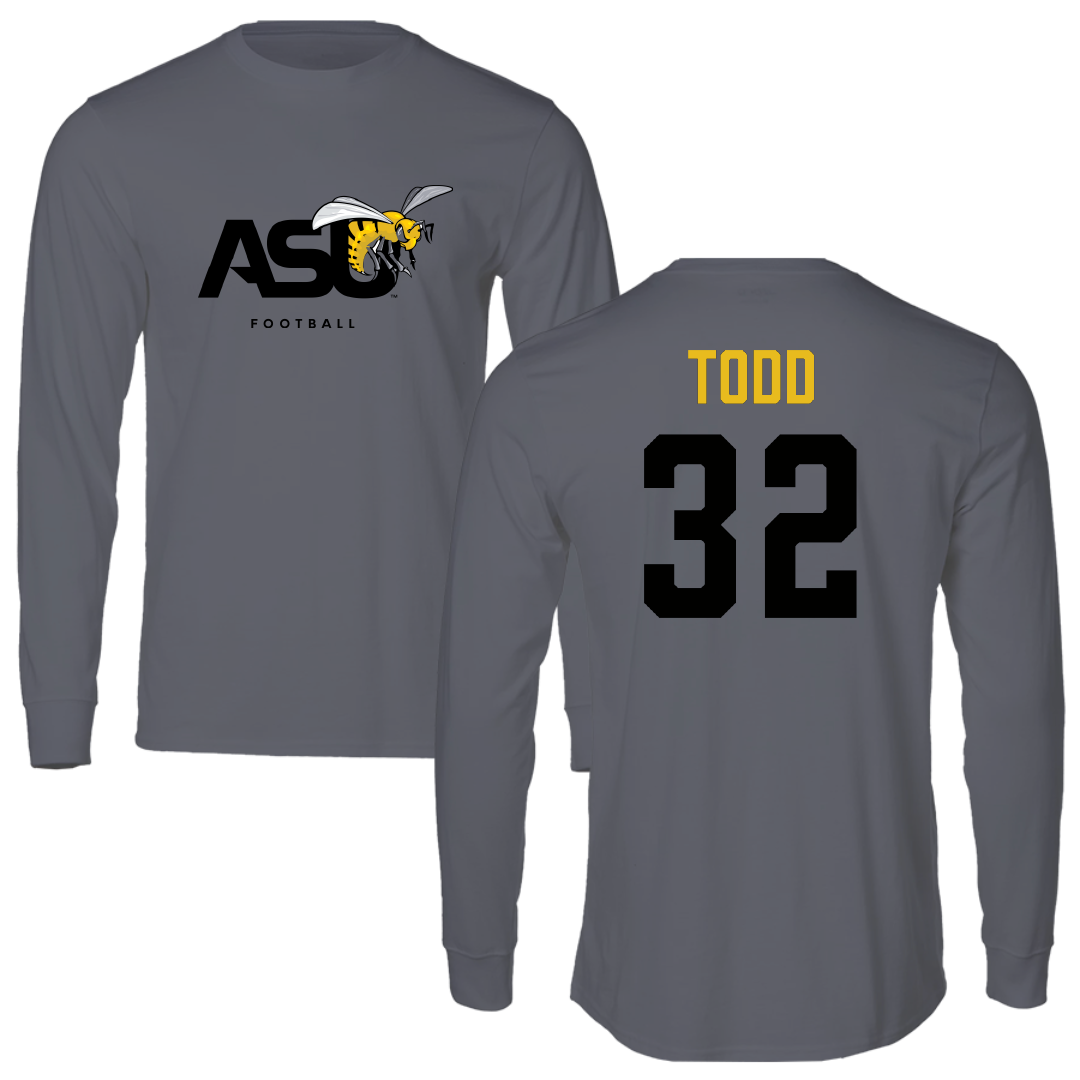Alabama State University Football Dark Gray Long Sleeve - #32 Azariel Todd