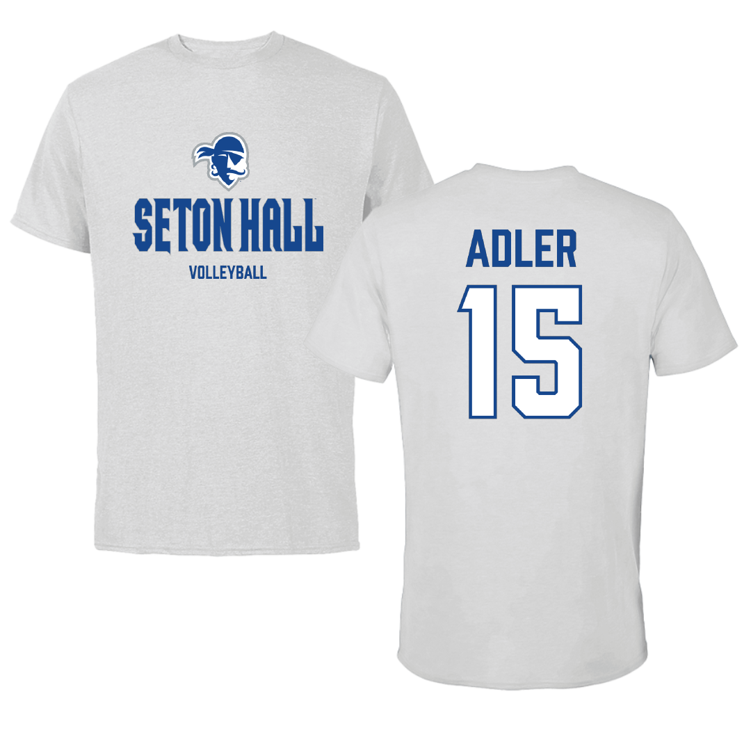 Seton Hall University Volleyball (W) Light Gray Tee - #15 Gwen Adler